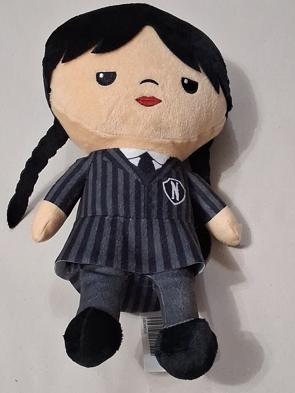 Wednesdsy Plush Rag Doll in Black and Cream School Outfit - Kids Toy